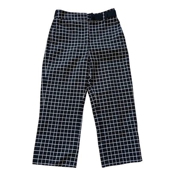 Akris Punto Ford Grid Plaid Pants Jacquared Cropped Pant Belted 6 EUC - Picture 6 of 15